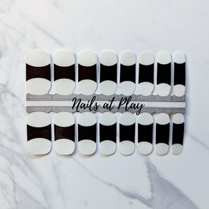 5 for $20 Nail Wraps- Black French Tips (transparent)